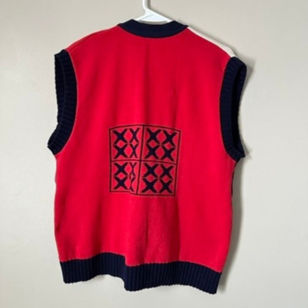 Vintage Sweater Vest Womens LARGE Button Front V-Neck Grandma 90s Retro Teacher - Picture 5 of 8